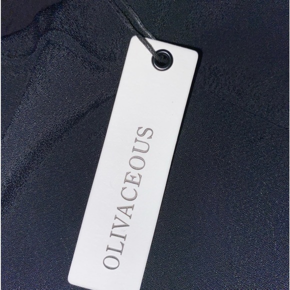 Oliviaceous top crop Med back zip balloon sleeve summer black 72 - Picture 4 of 5